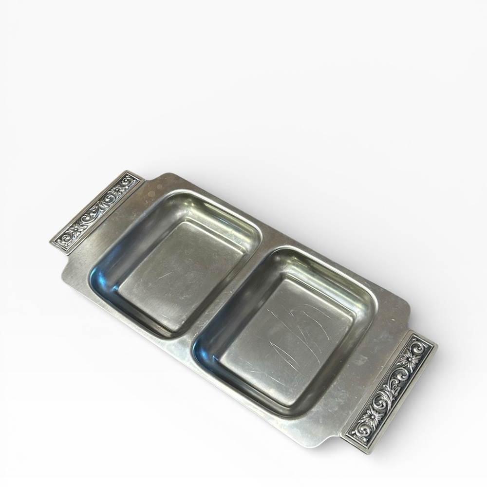 Vintage International Decorator Stainless Steel Divided Serving Tray